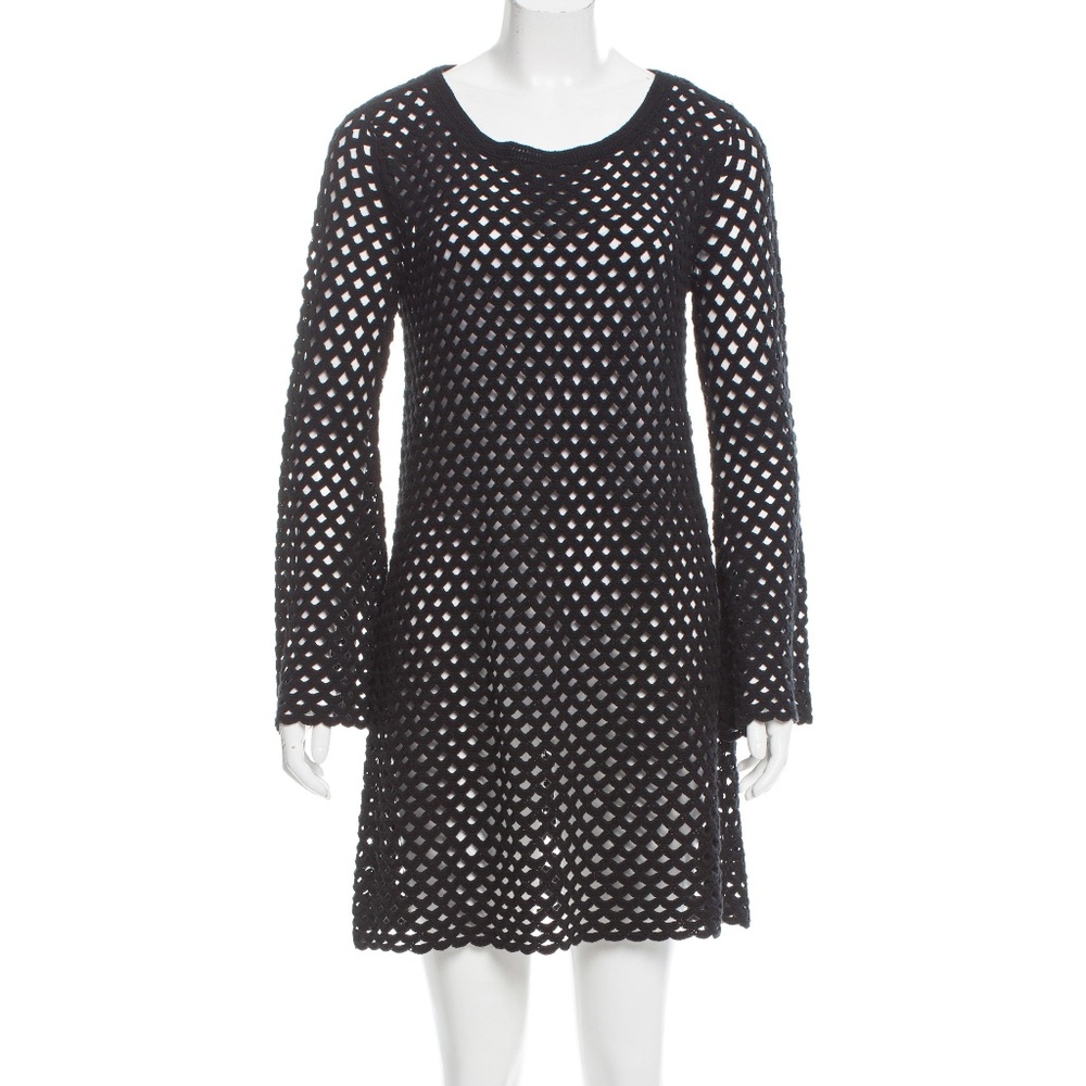 MICHAEL KORS SCALLOPED OPEN KNIT DRESS